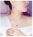 3Pcs Set - Purple Earring, Finger Ring, Pendent All together in one set Jewellery set for girls and women