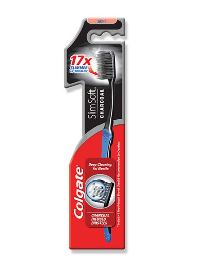 Colgate Slim Soft Charcoal Toothbrush, 1 Pcs