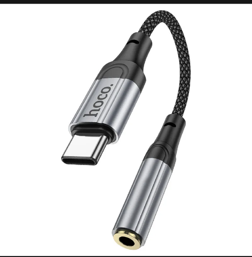 Hoco LS36 Type-C Digital 3.5 Audio Adapter Type C Audio Adapter Converter Type C Converter Type C to 3.5mm Female Sound Adapter Black