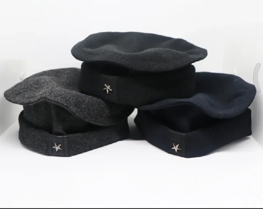 Black, Navy Blue And Grey Wholesale Wool Spandex Steel Star Afghani Star Pakol Cap/Tupi For Men (Free Size)