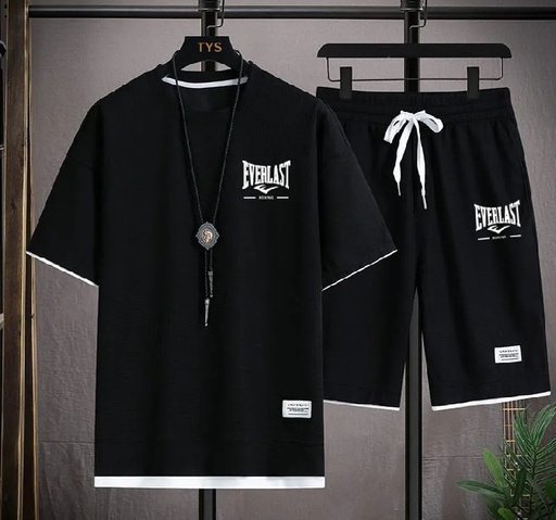 Black Printed Exclusive Summer Combo T-Shirt & Pant